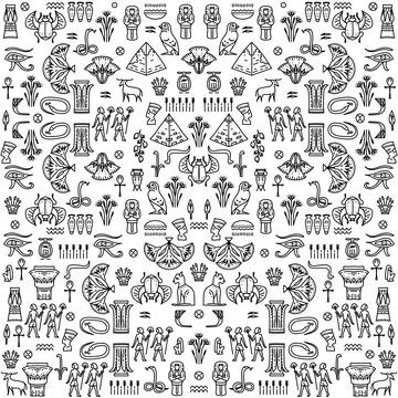 Decorative geometric african seamless. Vector Egypt cover background, Stock Illustration