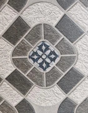 Decorative Geometric Ceramic Floor Tile Pattern Backgrounds Foto stock