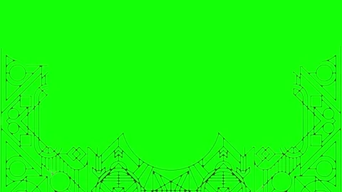 Decorative geometric frame border with intricate lines isolated on a bright Stock Footage 347758808