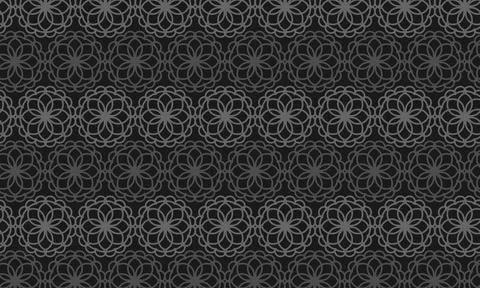 Decorative Geometric Pattern with Overlapping Circular Rosette Motifs in a .. Stock Illustration