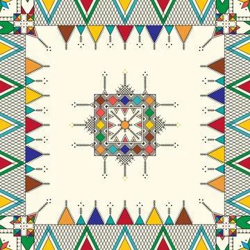 Decorative geometric repeating pattern inspired by Al Qatt Al Asiri Illustrazione stock