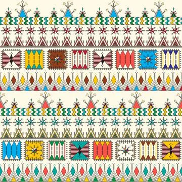 Decorative geometric repeating pattern inspired by Al Qatt Al Asiri イラスト素材