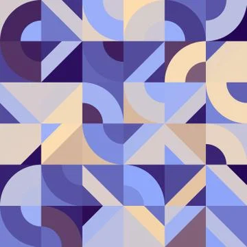 Decorative geometric shapes seamless pattern Stock Illustration
