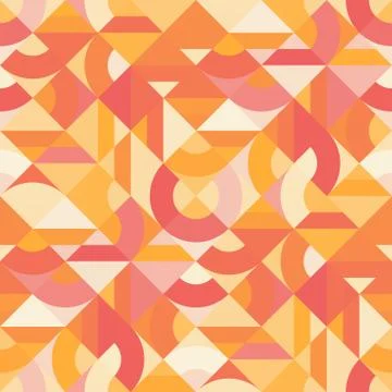 Decorative geometric shapes seamless pattern Stock Illustration