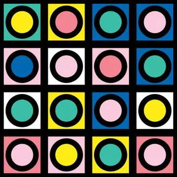 Decorative geometric shapes tiling. Multicolor irregular pattern.  Abstrac Stock Illustration