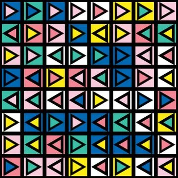 Decorative geometric shapes tiling. Multicolor irregular pattern.  Abstrac Illustrazione stock