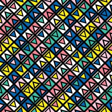 Decorative geometric shapes tiling. Multicolor irregular pattern.  Abstrac Stock-Illustration