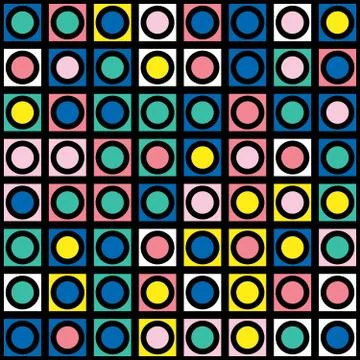 Decorative geometric shapes tiling. Multicolor irregular pattern.  Abstrac Stock Illustration