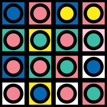 Decorative geometric shapes tiling. Multicolor irregular pattern.  Abstrac Illustrazione stock