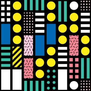 Decorative geometric shapes tiling. Multicolor irregular pattern.  Abstrac イラスト素材