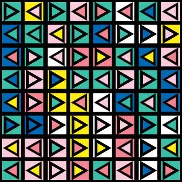 Decorative geometric shapes tiling. Multicolor irregular pattern.  Abstrac Stock Illustration