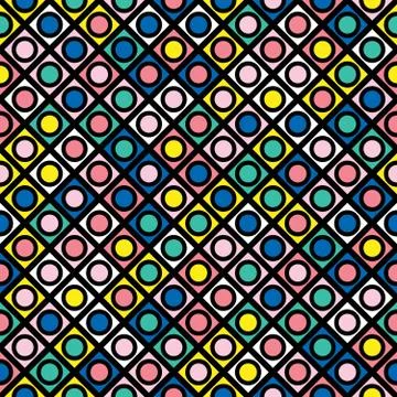 Decorative geometric shapes tiling. Multicolor irregular pattern.  Abstrac Stock Illustration