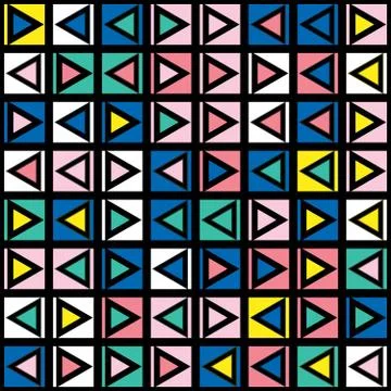 Decorative geometric shapes tiling. Multicolor irregular pattern.  Abstract c Stock Illustration