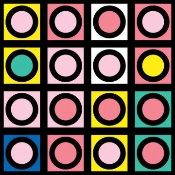Decorative geometric shapes tiling. Multicolor irregular pattern.  Abstract c Stock Illustration