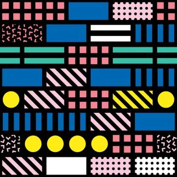 Decorative geometric shapes tiling. Multicolor irregular pattern.  Abstract c Stock Illustration