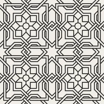 Decorative geometrical seamless pattern. Stock Illustration
