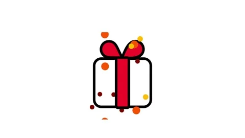 Decorative Gift Box Present with Ribbon Icon Stock Footage 335575172