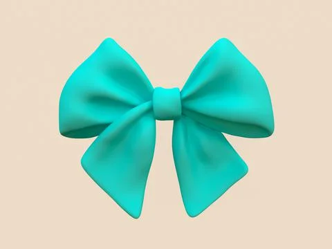 Decorative gift green  bow. Stock Illustration
