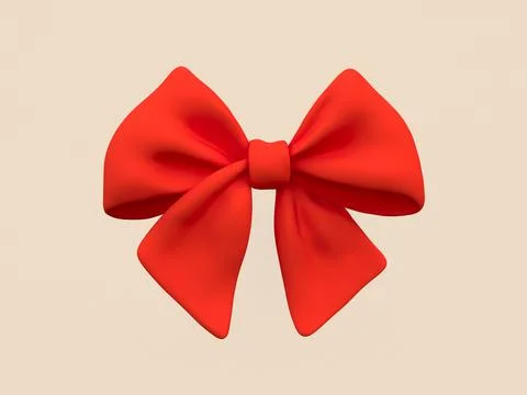 Decorative gift red bow Stock Illustration