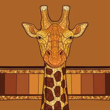 Decorative giraffe head Stock Illustration