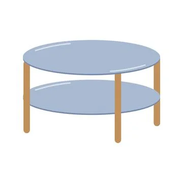 Decorative glass round table for interior design. Stock Illustration