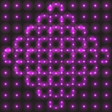 Decorative glowing elements on a black background Stock Illustration