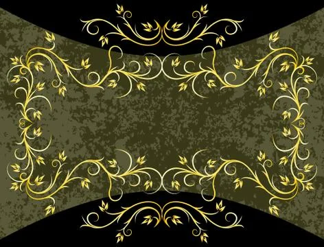 Decorative gold background for text Stock Illustration