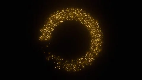 Decorative Gold Dust Particles Circular Motion Graphic for Luxury Themes. 4K Vidéo 331467435
