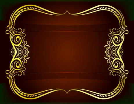 Decorative gold frame for text. Stock Illustration