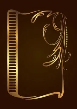 Decorative gold frame for text. 스톡 일러스트