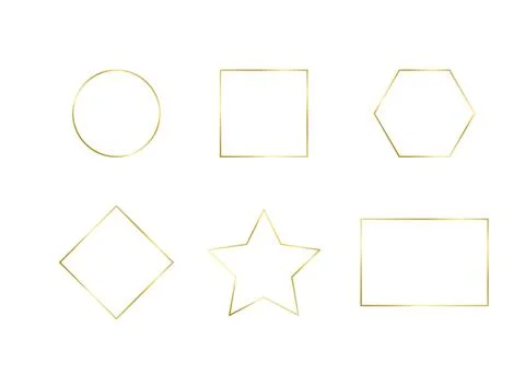 Decorative gold frames different forms for note text. Vintage rectangle, circle イラスト素材