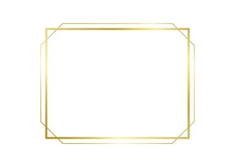 Decorative gold rectangle frame for note text. Vintage rectangular shape from Stock Illustration