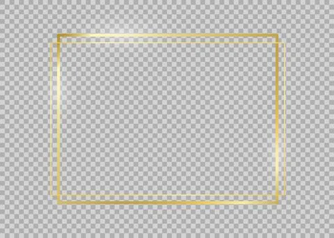 Decorative gold rectangle frame for note text. Vintage rectangular shape from Stock Illustration