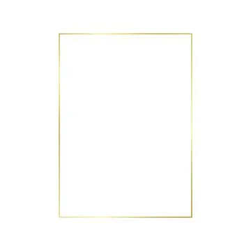Decorative gold rectangle frame for note text. Vintage rectangular shape from Stock Illustration