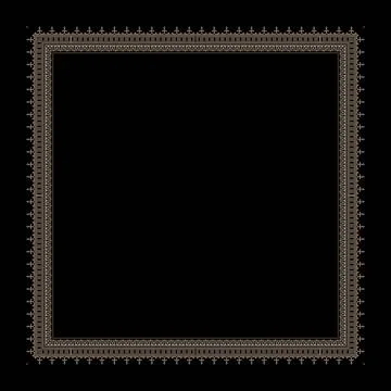 Decorative gold square frame Elegant element for design in Eastern style Stock Illustration