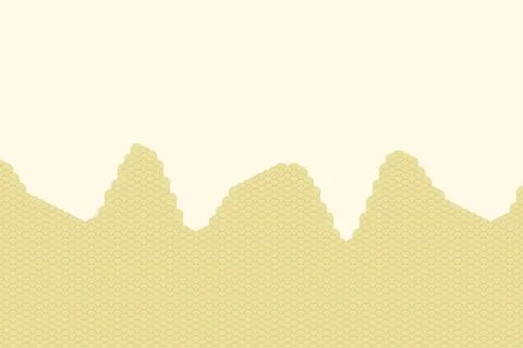 Decorative Golden Damask Pattern Texture Formed into Stylized Mountainous S.. Stock Illustration
