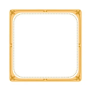 Decorative golden rectangle and square frame with line dot border Stock Illustration