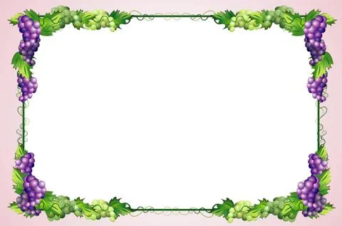 Decorative grapes border 스톡 일러스트
