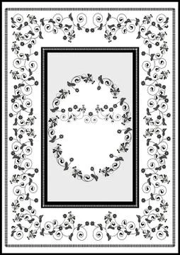 Decorative graphic frame rug. Stock Illustration