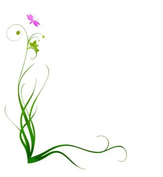 Decorative grass border Stock Illustration