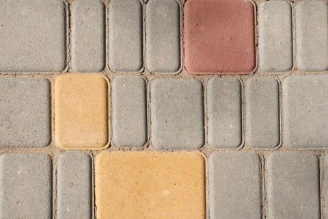 Decorative Gray Rectangular Paving Slabs. Seamless Tileable Texture. Stock Photos