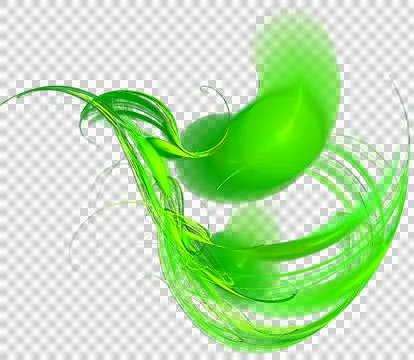 Decorative green graphic rounded element, leaves, ecology Illustrazione stock