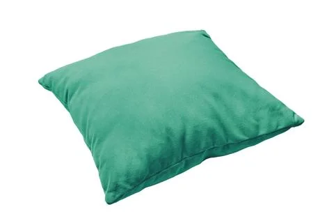 Decorative green rectangular pillow for sleeping and resting isolated on wh.. Stock Photos