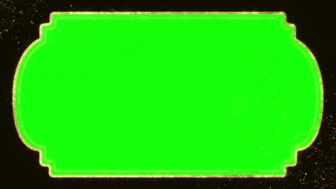 Decorative Green Screen Frame with Golden Border Overlay for Video Editing and Видео 338424310