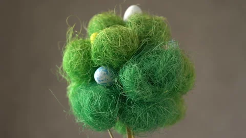 Decorative green tree with eggs 4K Video stock 155821678