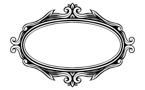 Decorative hand drawn frame in classical Barocco or renaissance style with Stock Illustration