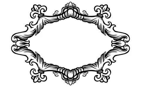 Decorative hand drawn frame in classical Barocco or renaissance style with Stock Illustration
