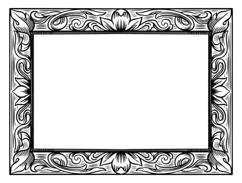 Decorative hand drawn frame in classical Barocco or renaissance style with 스톡 일러스트