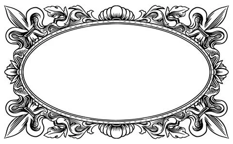 Decorative hand drawn frame in classical Barocco or renaissance style with 스톡 일러스트