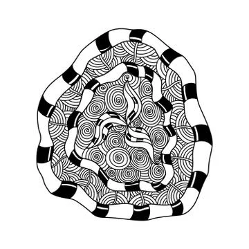 Decorative hand drawn mandala elements and flowers. Coloring page with high Stock Illustration